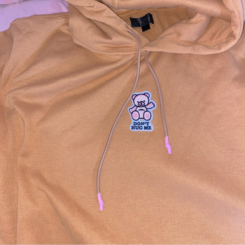 NEW Don’t Hug Me Hoodie with Patch Vivra La Vie Dark Dusty Rust Orange Size XL